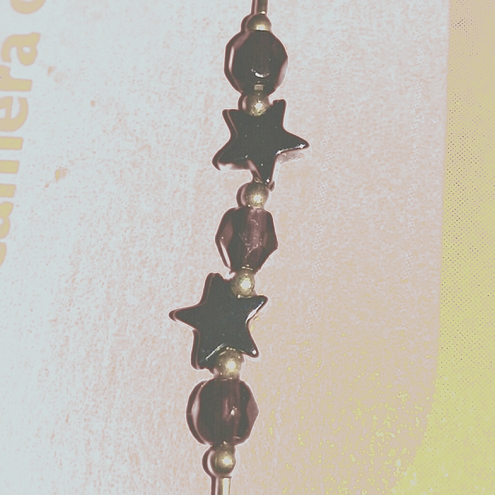 Vintage Star & Bead Bracelet Purple and Silver